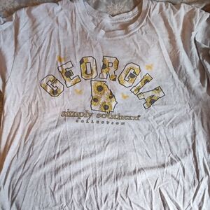 Simply Southern White Georgia Tee with Yellow Sunflower Accents